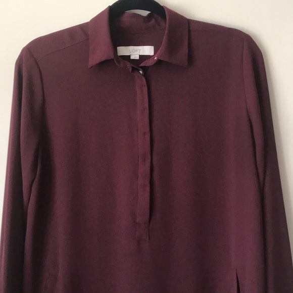 LOFT maroon blouse - Picture 2 of 7